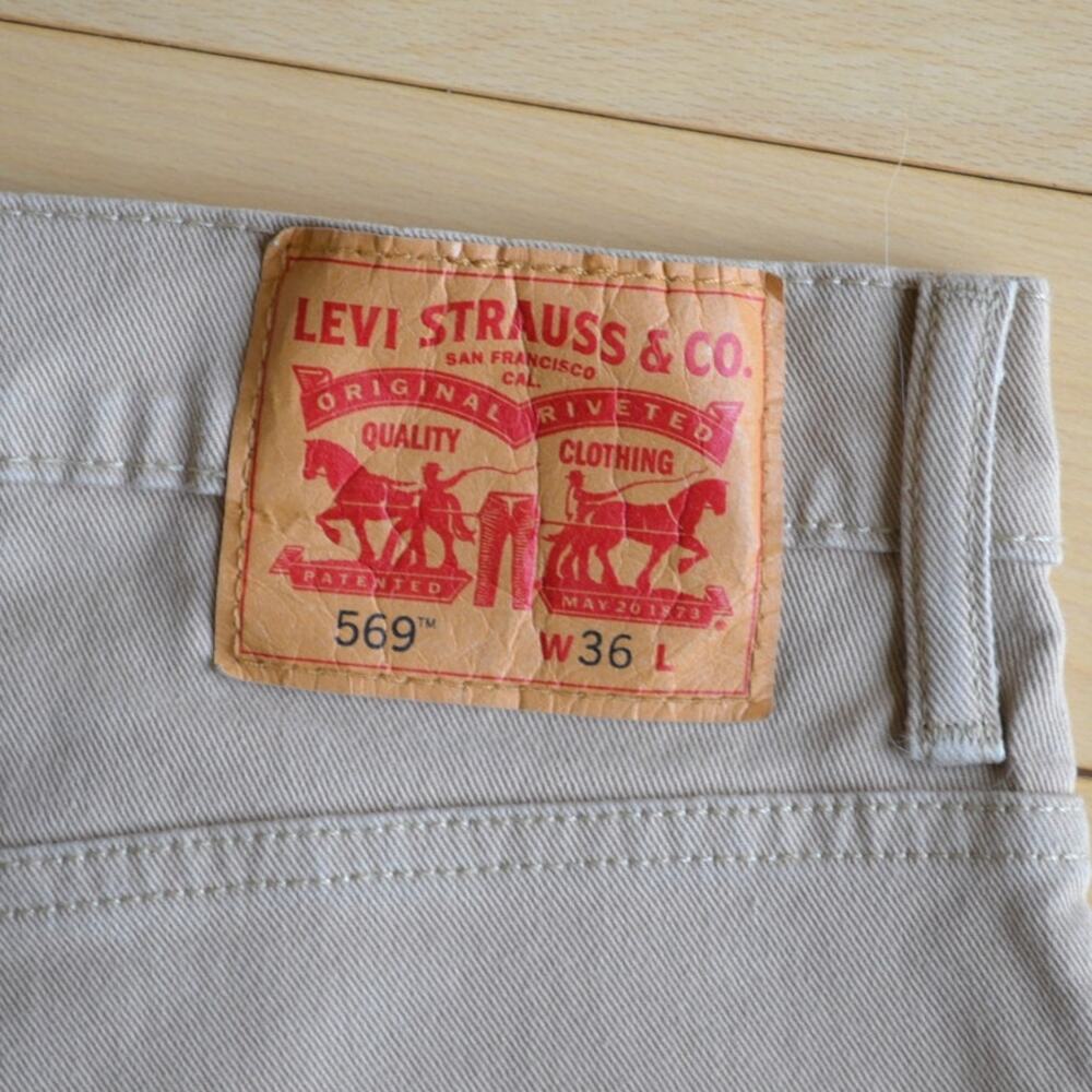 Levis 569 Denim Jean Shorts Tan Color Size 36 - Picture 4 of 4